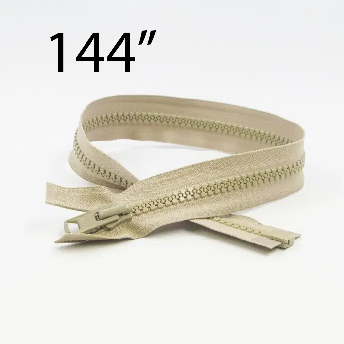 YKK® #10 Beige Vislon® UV- U.V. Resistant Marine Separating Zipper W/Locking Metal Double Slider