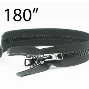 YKK® #10 Black VISLON® UV- U.V. Resistant Marine Separating Zipper W/Locking Metal Double Slide