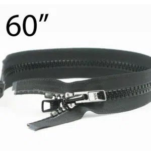 YKK® #10 Black VISLON® UV- U.V. Resistant Marine Separating Zipper W/Locking Metal Double Slide