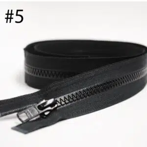 YKK® #5 Black Vislon® UV- U.V. Resistant Marine Separating Zipper W/Locking Metal Single Slider