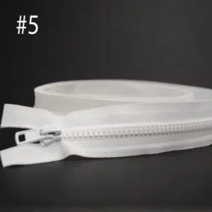 YKK® #5 White Vislon® UV- U.V. Resistant Marine Separating Zipper W/Locking Metal Single Slider
