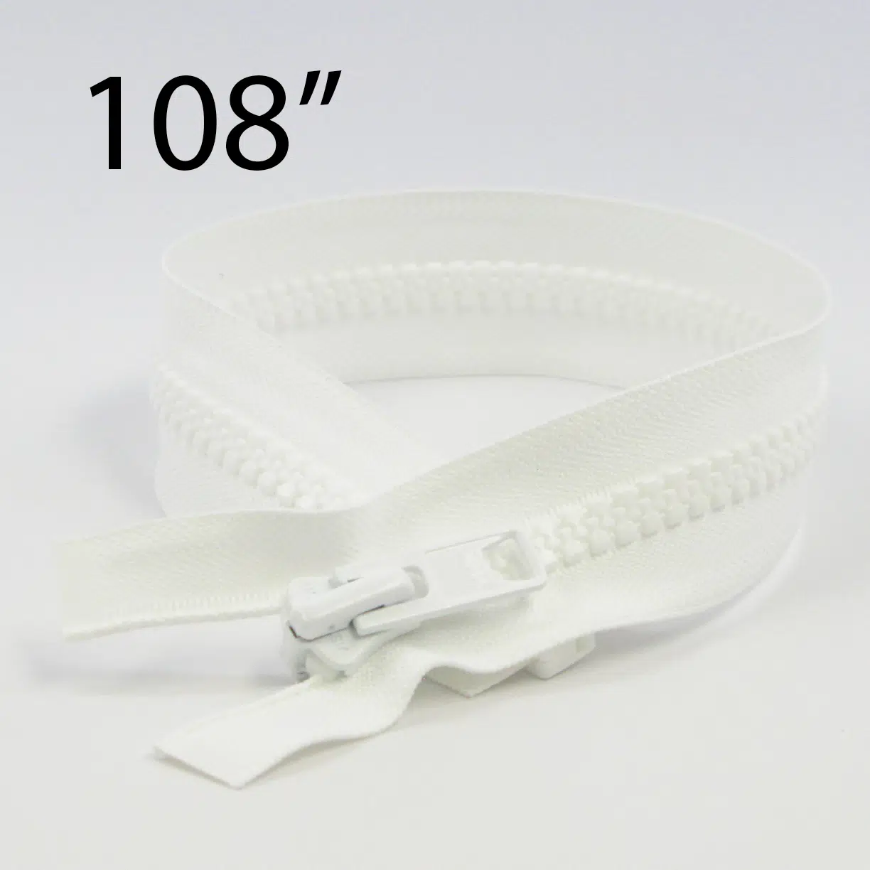 YKK® #10 White VISLON® UV- U.V. Resistant Marine Separating Zipper W/Locking Metal Double Slide