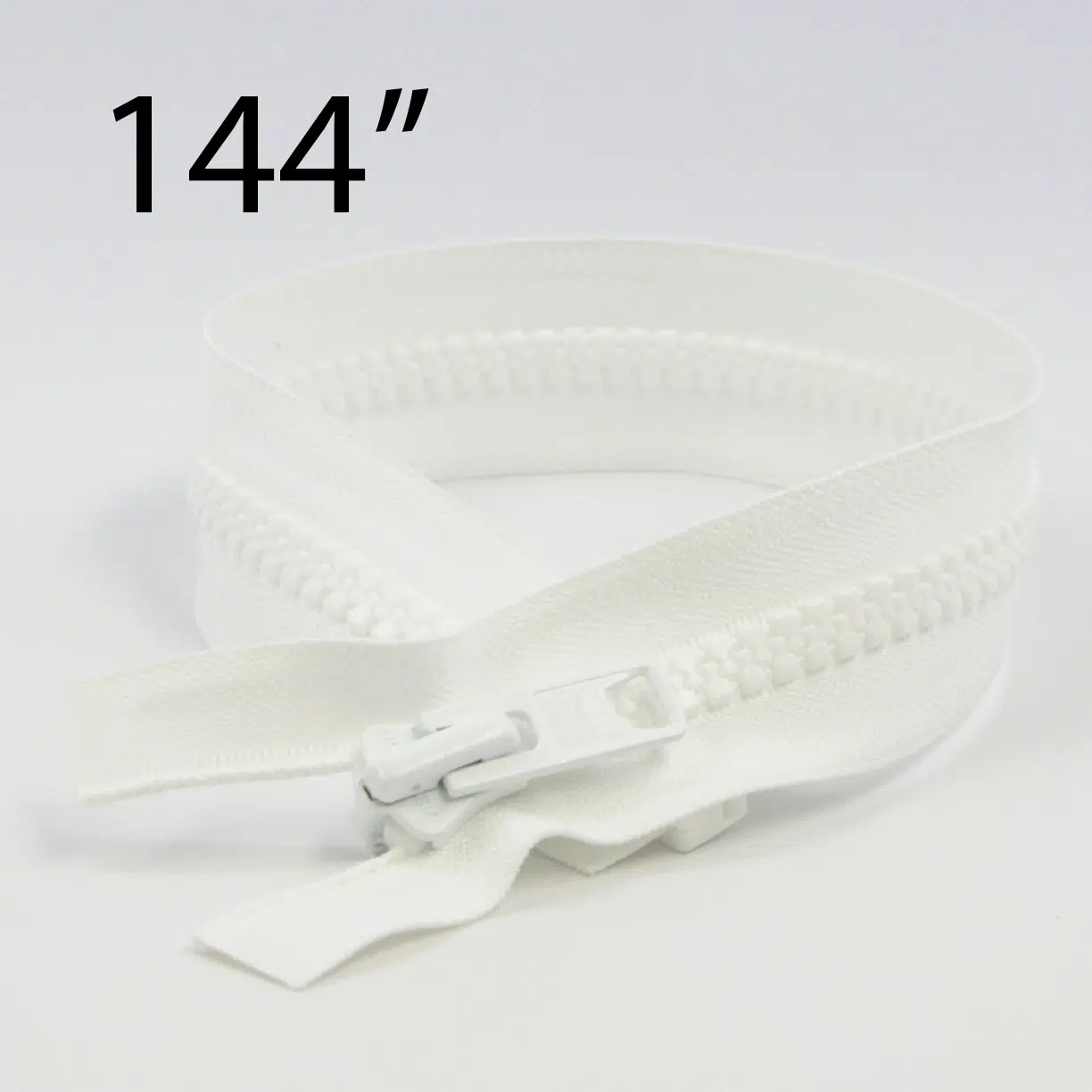 YKK® #10 White VISLON® UV- U.V. Resistant Marine Separating Zipper W/Locking Metal Double Slide