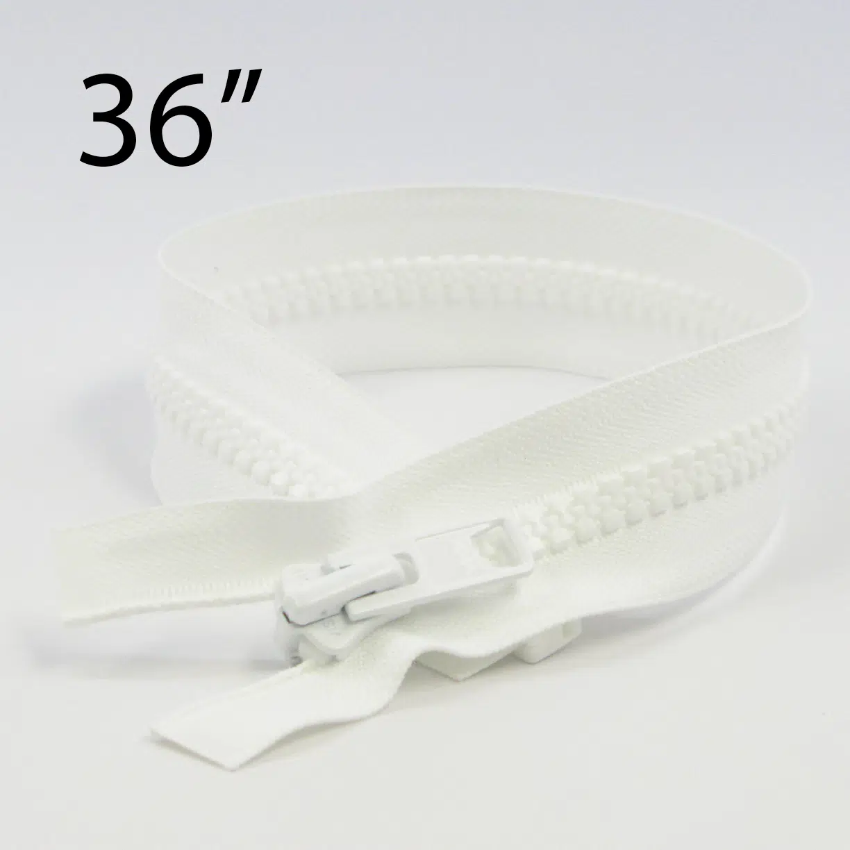 YKK® #10 White VISLON® UV- U.V. Resistant Marine Separating Zipper W/Locking Metal Double Slide