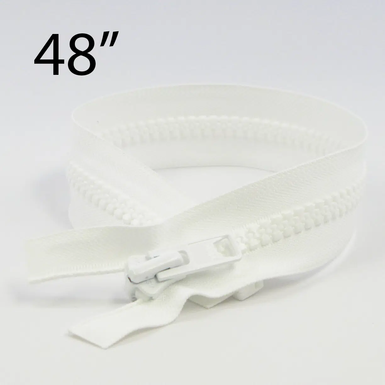 YKK® #10 White VISLON® UV- U.V. Resistant Marine Separating Zipper W/Locking Metal Double Slide