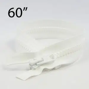 YKK® #10 White VISLON® UV- U.V. Resistant Marine Separating Zipper W/Locking Metal Double Slide