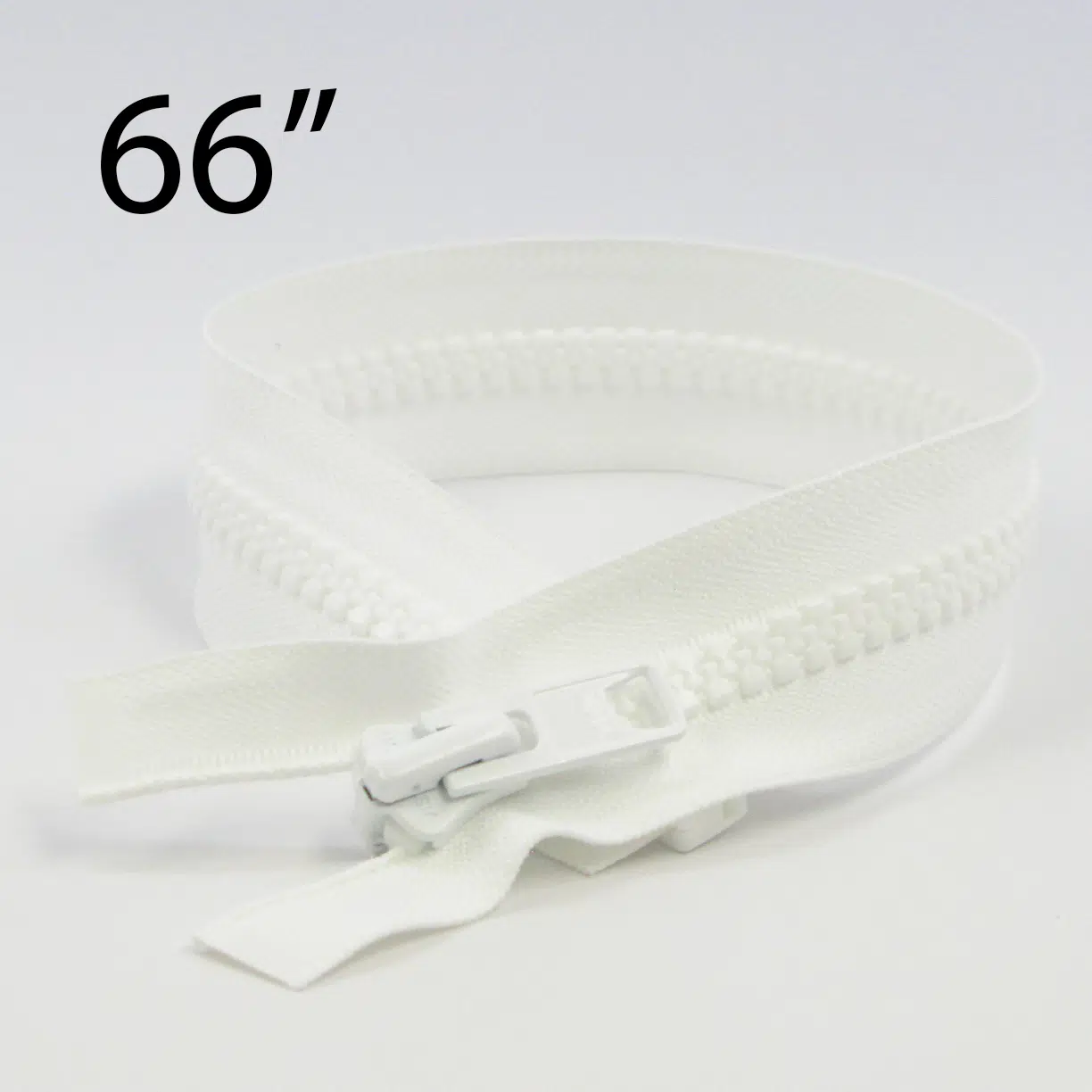 YKK® #10 White VISLON® UV- U.V. Resistant Marine Separating Zipper W/Locking Metal Double Slide