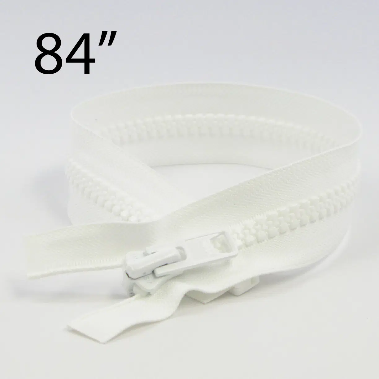 YKK® #10 White VISLON® UV- U.V. Resistant Marine Separating Zipper W/Locking Metal Double Slide