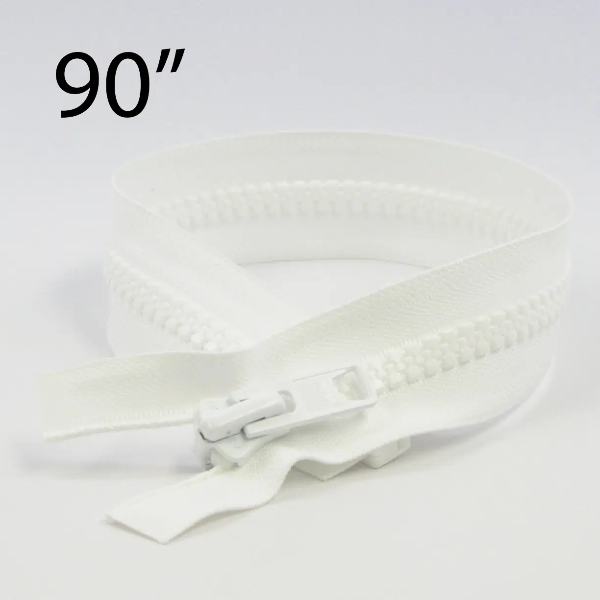 YKK® #10 White VISLON® UV- U.V. Resistant Marine Separating Zipper W/Locking Metal Double Slide